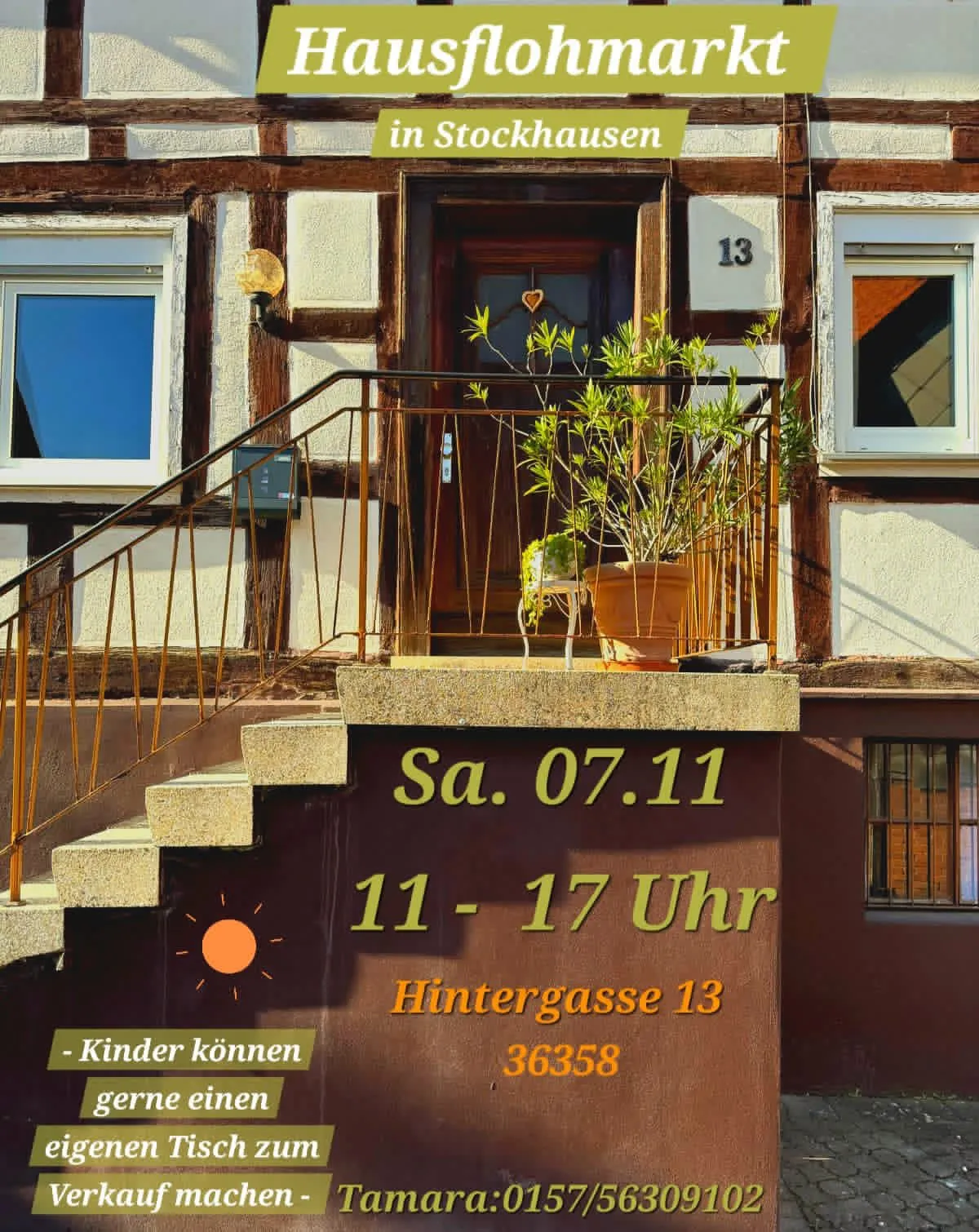 Plakat: Hausflohmarkt in Stockhausen