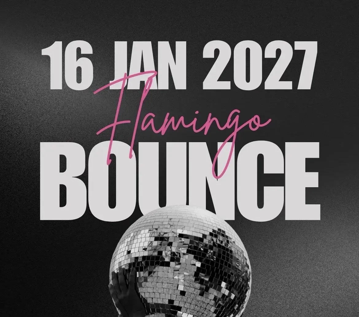 Plakat: Flamingo Bounce – Fasching mit dem Männerballett