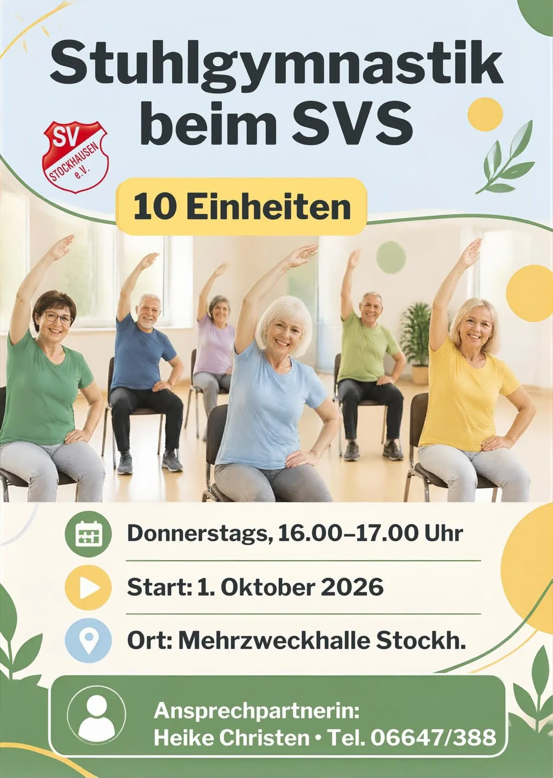 Plakat: Stuhlgymnastik beim SVS